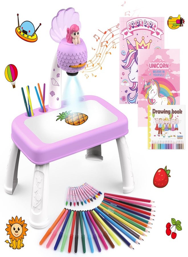 Hoarosall Drawing Projector for Kids, Drawing Board Pad, Color Pens, Pencils, Crayons, Scrapbook etc,Tracing Projector, Ideal Toy for 3+ Year Old Girls (Mermaid Kit) - Image 1